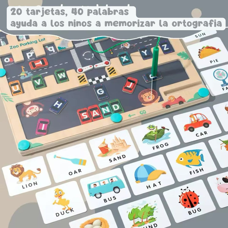 Laberinto Montessori Alfabeto Aparcamiento