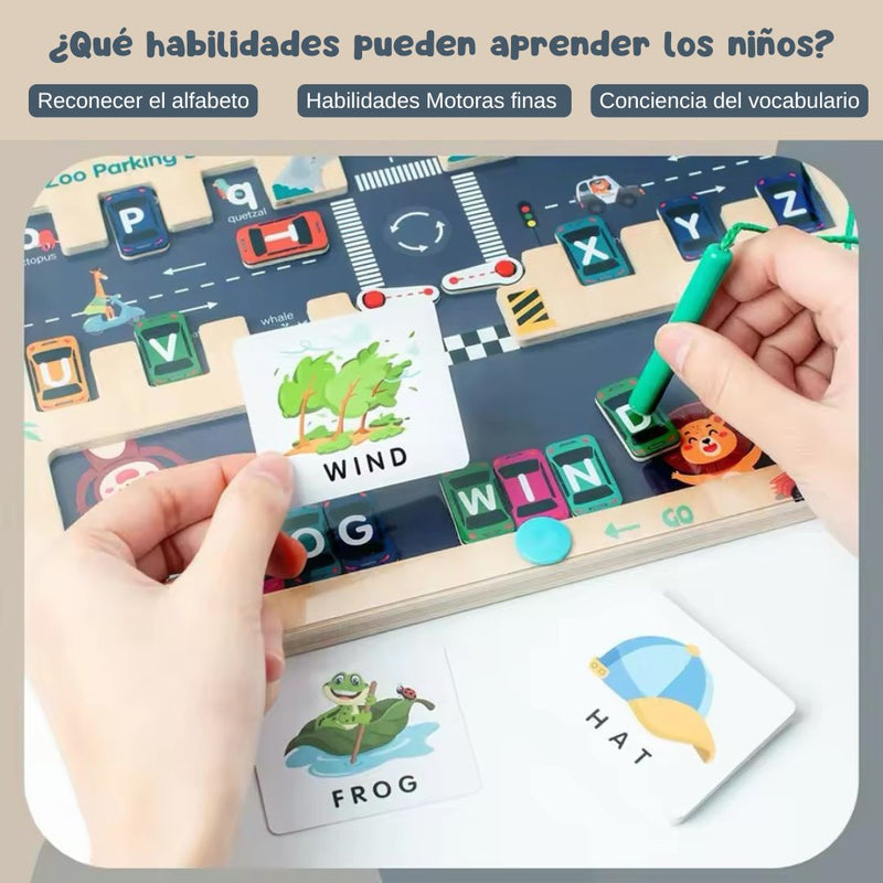 Laberinto Montessori Alfabeto Aparcamiento